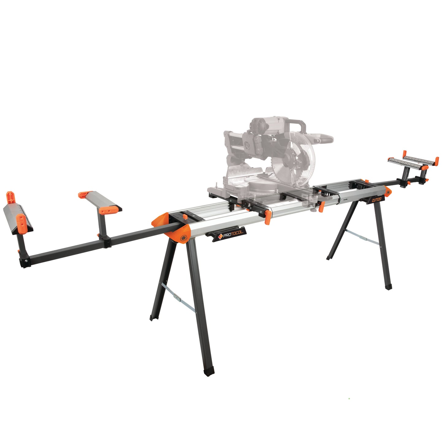 120 in. x 29 in. Stationary Lightweight Aluminum Portable Miter Saw Stand with 500 lb. Capacity