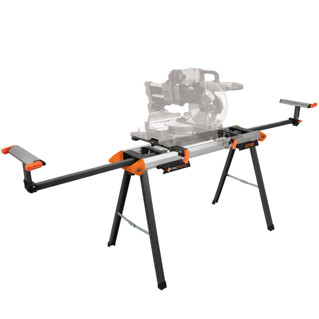 80 in. x 29 in. Stationary Lightweight Aluminum Portable Miter Saw Stand with 500 lb. Capacity