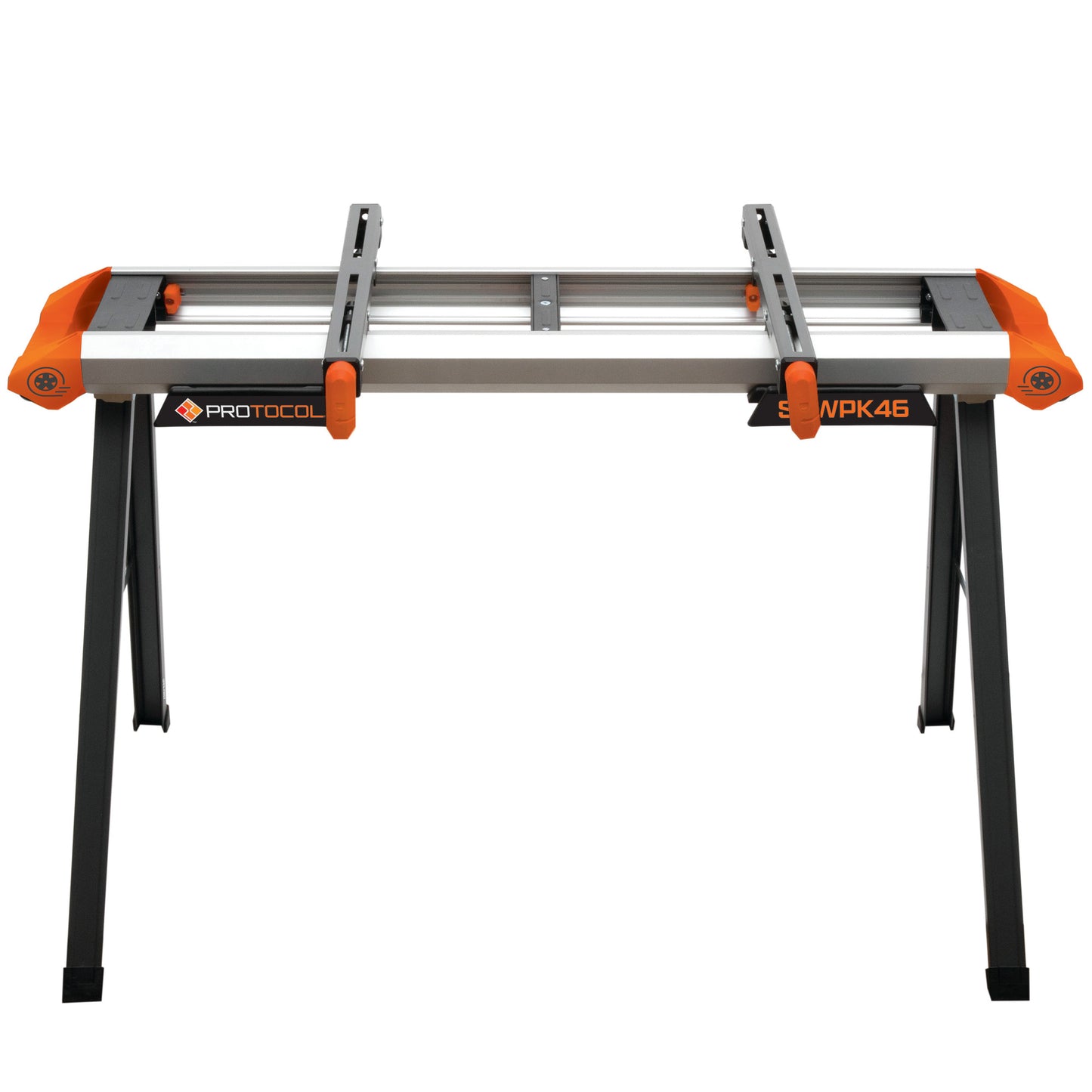 46 in. x 29 in. Lightweight Aluminum Sawhorse 2-Piece Combo Pack with Miter Saw Mounting Brackets 500 lb. Capacity